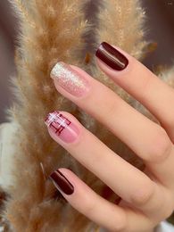 False Nails Soft Nail Oil Film Full Stickers Autumn And Winter Classic Whitening Long-lasting Waterproof Festive Year Celebration