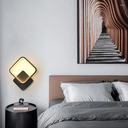 Wall Lamp Nordic Luxury Metal Bedside Decorative Modern Creative Circular Light Living Room Restaurant Aisle Simple Sconce