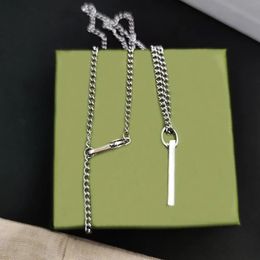 Designer colar de prata masculino e feminino pingente colares moda colar de aço inoxidável presentes do dia dos namorados do homem para mulher