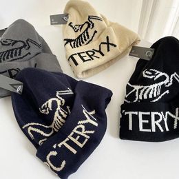 Berets Luxury Knitted Hats Autumn Winter Jacquard Woolen Men Women's Thick Warm Double-layer Pullover Ear Protectors Y2K