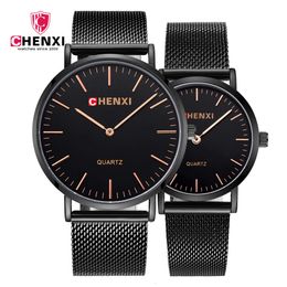 CHENXI Mens Women Watches Top Brand Black Gold Quartz Watch Mesh Strap Casual Lover Sport Relogio Masculino Drop Shipping