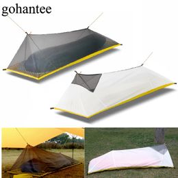 Tents and Shelters 230g/260g Ultralight 1 Person Outdoor Camping Tent Summer Mesh Tent 40D 210T Nylon Body Inner Tent Vent Mosquito Net 3-4 Seasons 231021