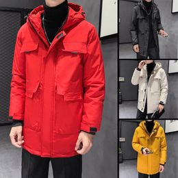 Men's Down Parkas Autumn Winter Fashion Mens Stand Collar Down Jacket Winter Warm Cotton Padded Jacket Size S-3XL 231023