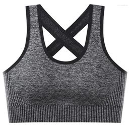 Yoga Outfit Women Bra Sexy Cross Connexion Hollowed Back Top Sports Breathable Underwear Female Fitness For Gym Underlay Breast