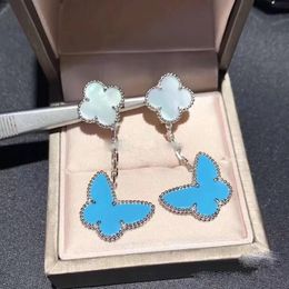 luxury brand clover designer bracelets Jewellery silver blue butterfly love heart star flowers limited edition bangle bracelet clip earrings nice necklaces