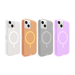 Magnetic Phone Cover For iPhone 15Pro Max 14 13 12 Heavy Duty Protective 3 in 1 Rugged Shockproof Clear Defender Case