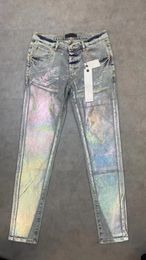 Purple Jeans Mens Designer Fashion Slim Skinny High Street Denim светло -голубая паста.