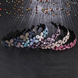 Hair Clips Top Simplicity Butterfly Head Wear Luxury Headband For Women Rhinestone Non-slip Border Girl Hairpin Fancy Accessories Gift