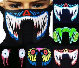 1PCS Fashion Cool LED Luminous Flashing Half Face Mask Party Event Masks Light Up Dance Cosplay Waterproof K58186197788