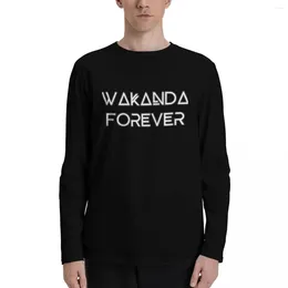 Men's Polos WAKANDA FOREVER Long Sleeve T-Shirts Shirts Graphic Tees Blouse Tee Shirt Men Clothes