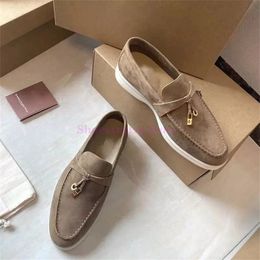 Italian luxurious suede dress shoes mens womens loafers gentlemen chic leisure handmade shoe designer flat slip on wedding office classic party