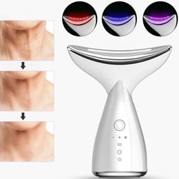 Face Massager EMS Thermal Neck Lifting and Tighten Massager 3 Colors Led Pon Neck Wrinkle Removal Electric Microcurrent Reduce Double Chin 231021