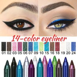 Eye Shadow 14 Colour Long-lasting Eyeliner Pencil Waterproof Pigment Green Brown eyeliner Pen Women Fashion Colour Eye Makeup Cosmetics 231023