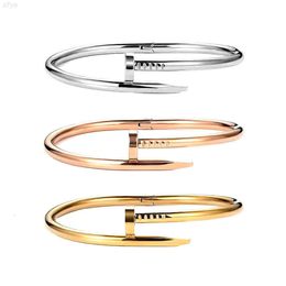 14k Gold Plated Bracelets Bangles Stainless Steel Bangle Nail Bracelet