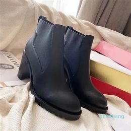 2023-Newest boots sneaker Melon Flat men boot black spikes suede leather shoes super perfect Motorcycle ankle size 35-40