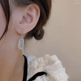Dangle Earrings Huitan Fashion Geometric Cubic Zirconia For Women Temperament Lady's Everyday Statement Jewelry Est