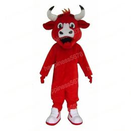 High quality Red cow Mascot Costume Carnival Unisex Outfit Adults Size Christmas Birthday Party Outdoor Dress Up Promotional Props