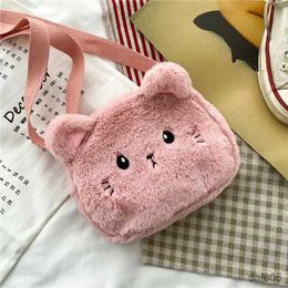 Handbags Soft Plush Little Girl Bag Cute Cartoon Cat Children Small Shoulder Bags Lovely Boys Kids Purse Handbags Crossbody Bag