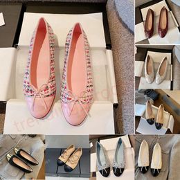 Classic ballet flats shoes Paris Ballet Flats Shoes designer chanelshoes Women Spring Quilted Genuine Leather Slip on Ballerina Luxury Round Toe Ladies Dress Shoe