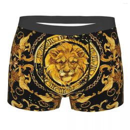 Underpants Golden Lion And Damask Ornament (2) Cotton Panties Male Underwear Sexy Shorts Boxer Briefs