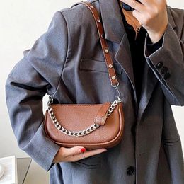 Evening Bags Women's Retro Shoulder Bag Luxurious Chain Design PU Leather Handbag Females Autumn Winter Handle Shopping Phone