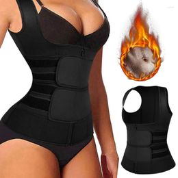 Women's Shapers Women Waist Trainer Corset Zipper Shapewear Slimming Belt Sports Girdle Neoprene Sauna Tank Top Vest Body Shaper Cincher