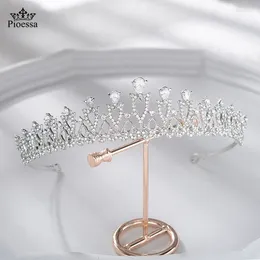 Hair Clips Bride Crown Tiara Wedding Jewellery Crystal Crowns Band Silver Colour Gold Bridesmaid Accessories Headband For Birthday