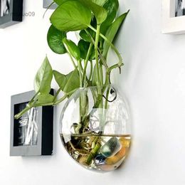 Vases Ball Flower Pot Wall Hanging Planter Glass Hydroponic Vase Plant Wall Mounted Fish Tank Transparent Durable Sturdy Glass BottlesL24