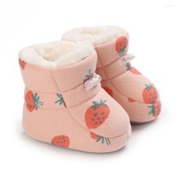 Boots Winter Baby Cotton Snow Non Slip Toddler Shoes Infant Female Multicolor Cartoon Middle Tube 0-18 Months