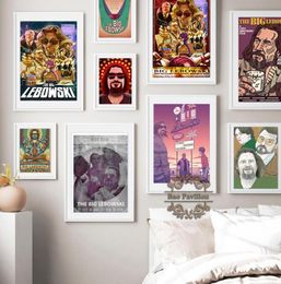 Paintings The Big Lebowski Comedy Movie Vintage Art Prints Poster Star Actor Abstract Illustration Wall Picture Canvas Painting Ho1218455