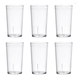 Mugs 6pcs Plastic Tumblers Drinking Glasses Unbreakable Kid Water Cups Shatterproof Juice Cup Glassware Drinkware For Party