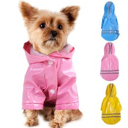 Dog Apparel Summer Outdoor Puppy Pet Rain Coat S-XL Hoody Waterproof Jackets PU Raincoat for Dogs Cats Apparel Clothes Wholesale 231023