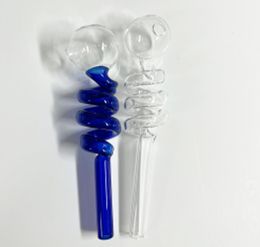 blue Pyrex Glass Oil Burner Pipe glass Water Hand Pipes Smoking Accessories Glass Tube Smoking Pipes