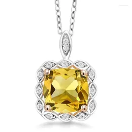 Pendant Necklaces CAOSHI Stylish Lady Wedding Necklace With Bright Yellow Crystal Silver Colour Accessories For Engagement Ceremony Party