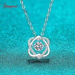 Pendant Necklaces Smyoue 0.5ct GRA Necklace for Women Sparkling Simulated Diamond Pendant Beating Heart S925 Silver Fine Jewelry Gift 231020