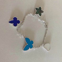 luxury brand clover designer bracelets Jewellery silver blue stone butterfly love heart star flowers limited edition bangle bracelet birthday gift