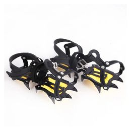 Mountaineering Crampons 1pair Outdoor 10-tooth Ice Claw Mountaineering Shoes Rock Climbing Crampons Stainless Steel Outdoor Portable Camping 231021