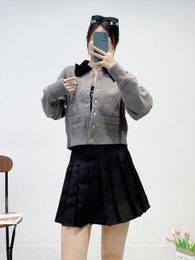 Sandro Coloured Doll Neck Knitted Cardigan Short Long Sleeve Coat