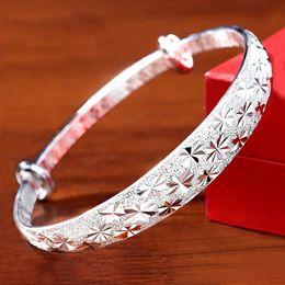 Bangle Original Romantic Gypsophila Star Bangles Silver Color for Women Bracelets Fashion Party Wedding Accessories Jewelry 231021