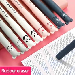 Cartoon Animals Students Erasable Pen 0.5mm Cute Panda Pig Kawaii Gel Pens For School Writing Novelty Stationery Girls Gifts