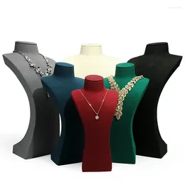 Jewelry Pouches Display Woman Necklaces Pendants Mannequin Stand Organizer Model Bust Show Exhibitor