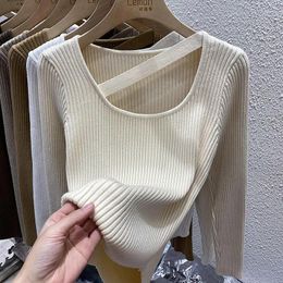 Women's Sweaters Sexy Lady Girl Woman Spring French O-neck Sweater Slim Clothing Vest Top Fiting Pull Women Coat Cloth Hollowed Pullover