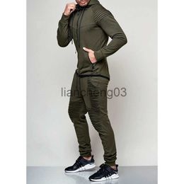 Men's Tracksuits ZOGAA Sets Men New Men's Outdoor Sports Leisure Pure Colour Cardigan Top Two Piece Suit Sweatshirt Tracksuit Hoodies Lounge Wear J231023