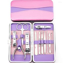 Storage Boxes High Quality 7 Pieces Mens Nail Clipper Scissors Cutter File Set Stainless Steel Manicure Pedicure Tools