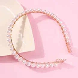 Hair Clips Womens Vintage Full Imitation Pearl Headband Jewellery Wedding Bridal