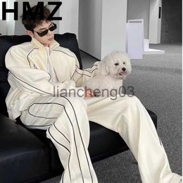 Men's Tracksuits HMZ New Trend Men Sport Sets Casuals Sweat Suit Solid Color Sweatshirt Fashion Male Leisure Suit Hip Hop Oversized Casual Suits J231023