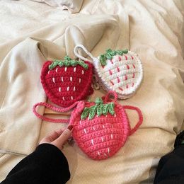 Handbags Knitted Kids Bags Wool Coin Purse and Handbags Cute Crossbody Fashion Princess Small Side Bags for Girls