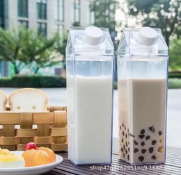 Water Bottles 500/1000ml Pvc Bottle Outdoor Drinking Jug Large Capacity Juice Tea Cup Transparent Milk Portable Plastic