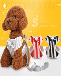 Whole Pet Supply Dog Apparel Bow Harness with Leashes Fashion Dog Sweater Costume Waistcoat Leashes For Lovely Dogs7254797