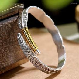 Bangle Vintage Classic Feather Open Bracelet Men's And Women's Gothic Punk Jewelry Accessories Gift Wholesale